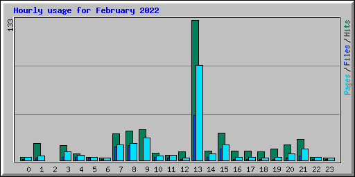 Hourly usage for February 2022