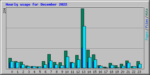 Hourly usage for December 2022