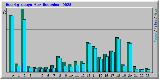 Hourly usage for December 2023
