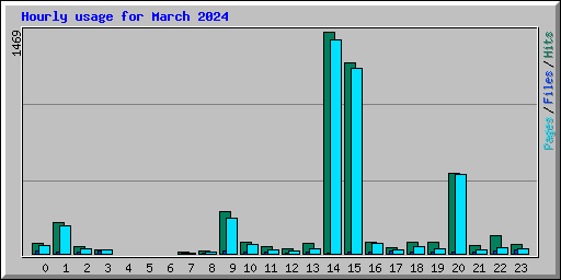 Hourly usage for March 2024