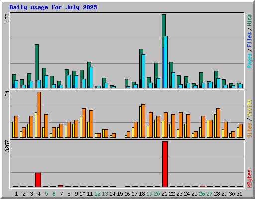Daily usage for July 2025