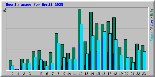 Hourly usage for April 2025