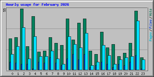 Hourly usage for February 2026