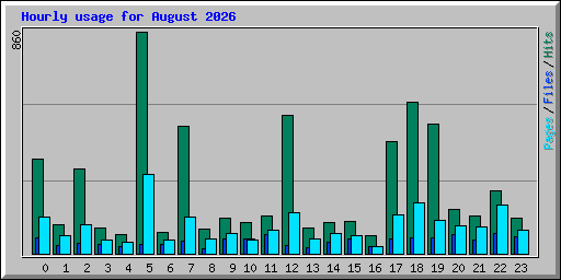 Hourly usage for August 2026